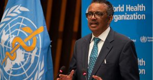Addressing a virtual community, Dr Tedros