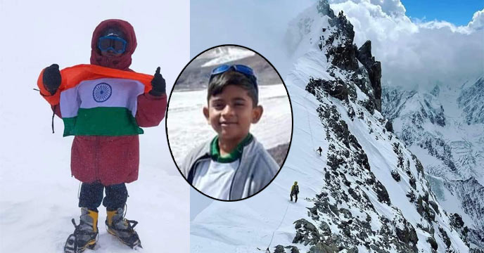 This eight year old indian boy climbs the top of mount Elbrus