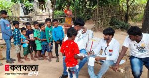 Young peoples helping people who are heavily effected by flood