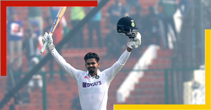 Shreyasi scored hundreds in his debut Test