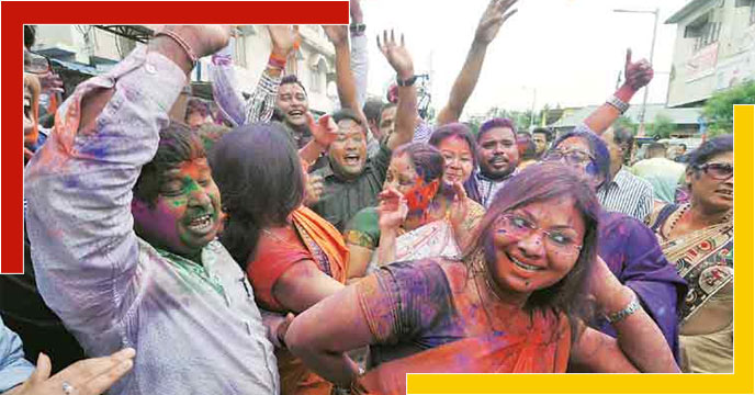 Bjp celebrated Masive win in assam by election