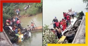 bus fell into the river